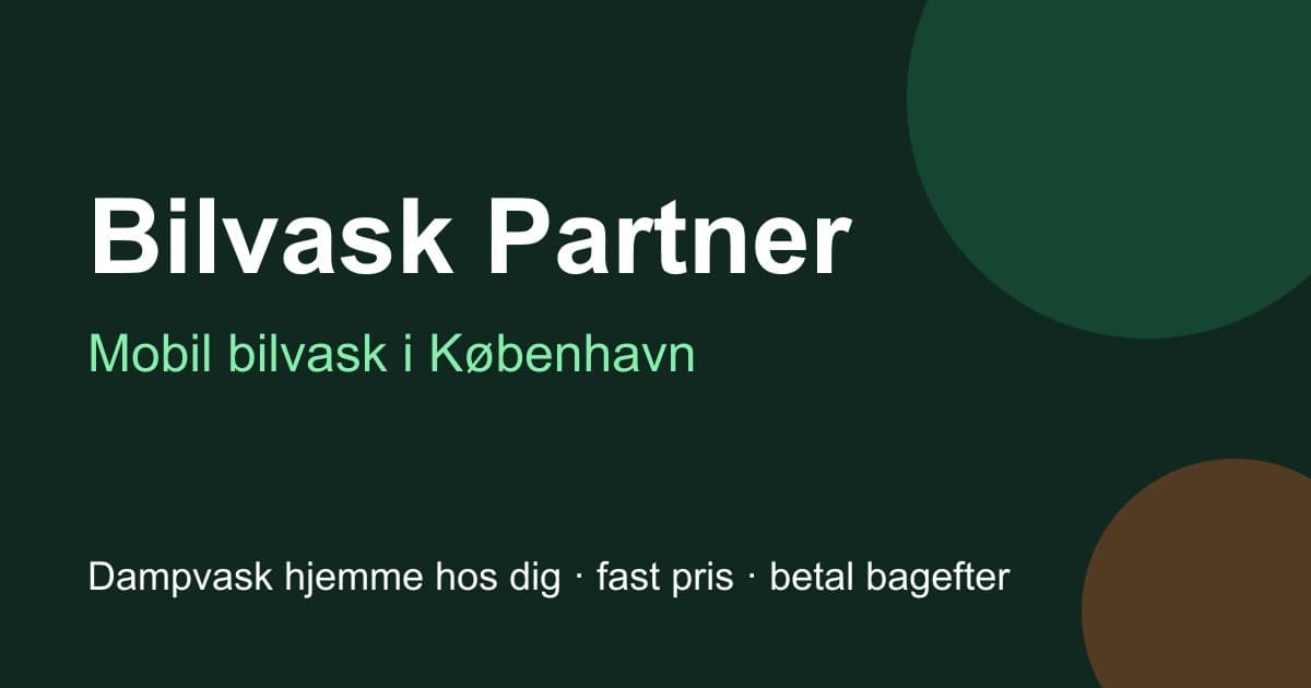Bilvask Partner: mobil bilvask i København